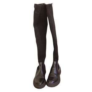 Zara Chunky Knee High Sock Boots, Size 36 Black